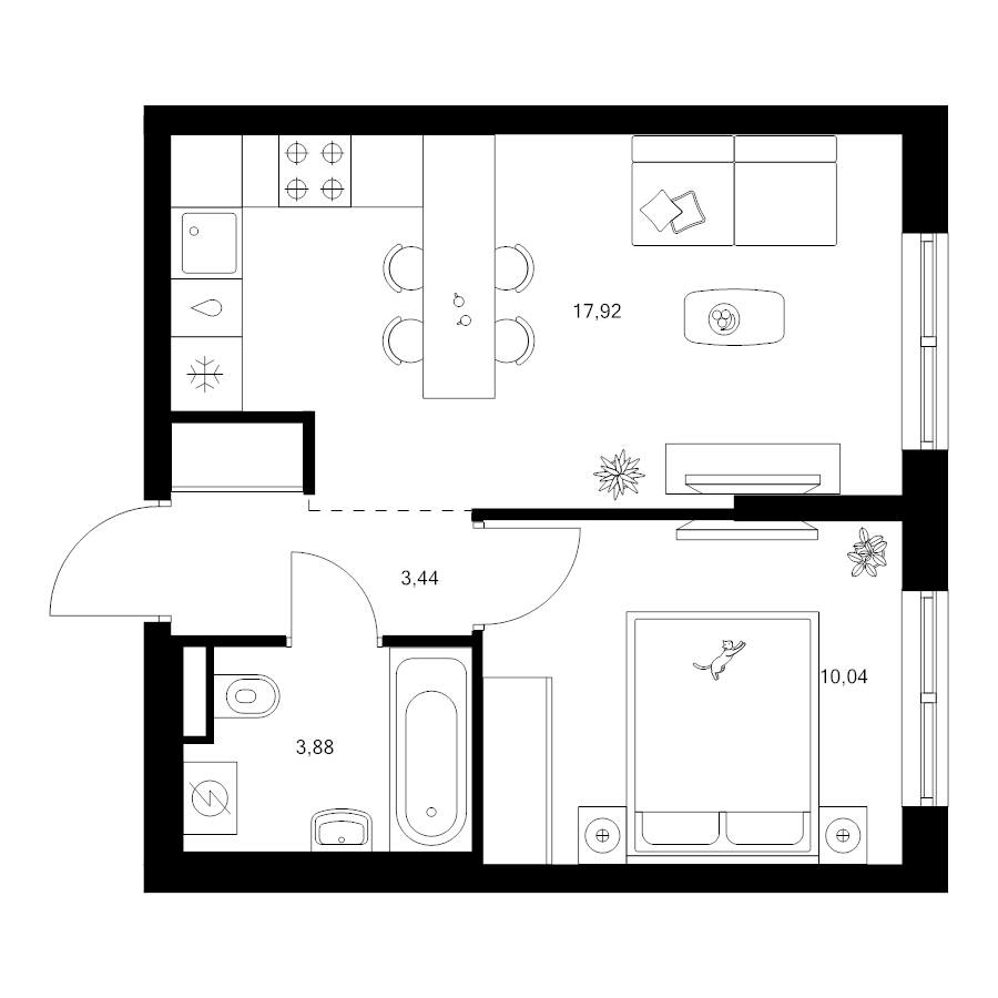 2 ккв (Евро) 35,3 м²