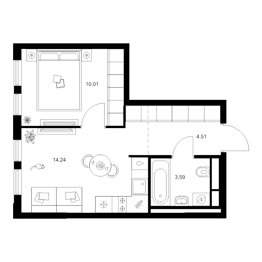 1 ккв 32,4 м²
