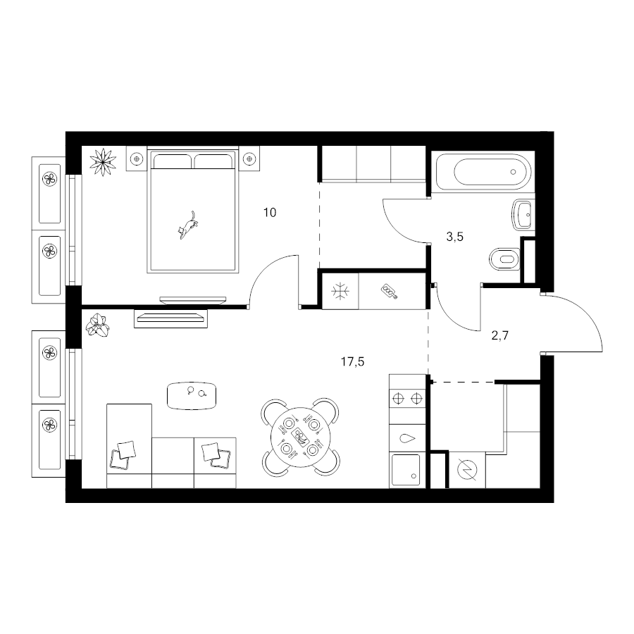 2 ккв (Евро) 40 м²