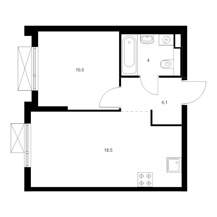 2 ккв (Евро) 37,1 м²