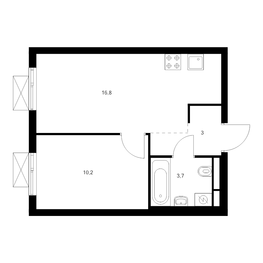 2 ккв (Евро) 33,7 м²