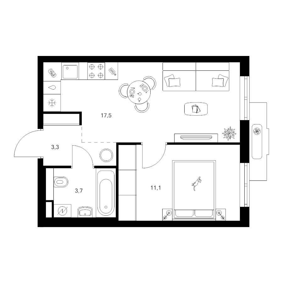 2 ккв (Евро) 35,6 м²