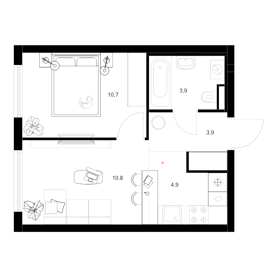 2 ккв (Евро) 34,2 м²