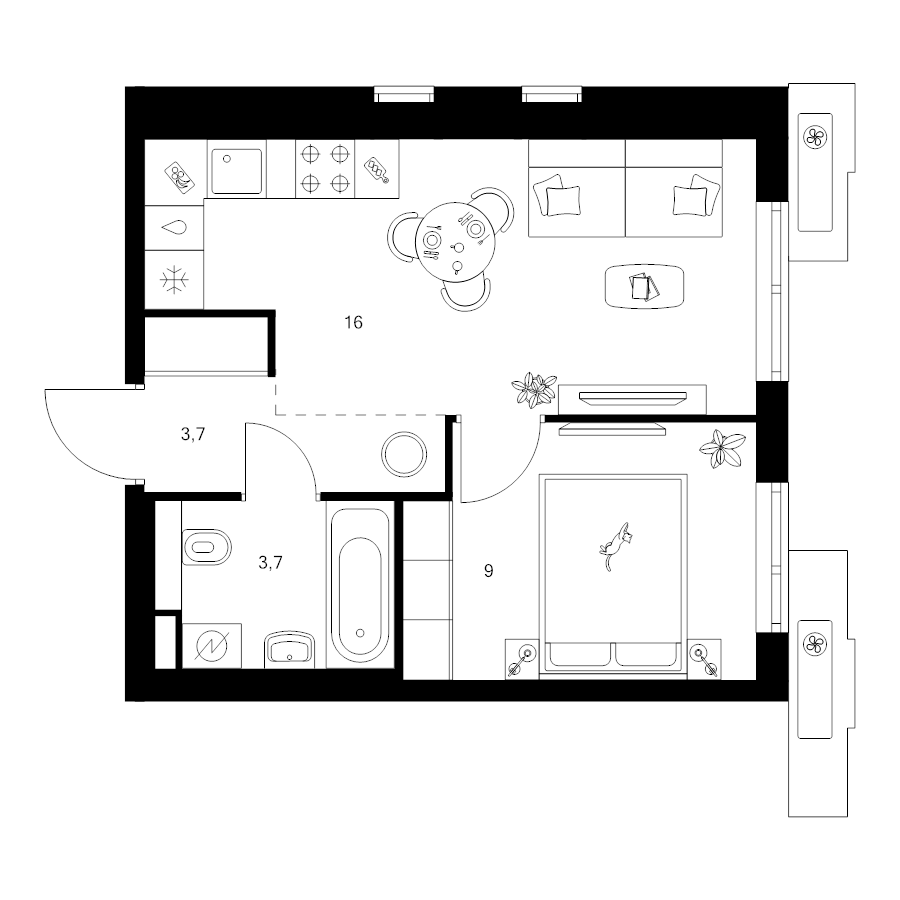 2 ккв (Евро) 32,4 м²