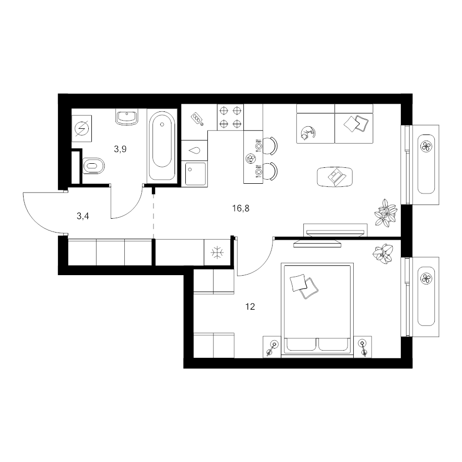2 ккв (Евро) 36,1 м²