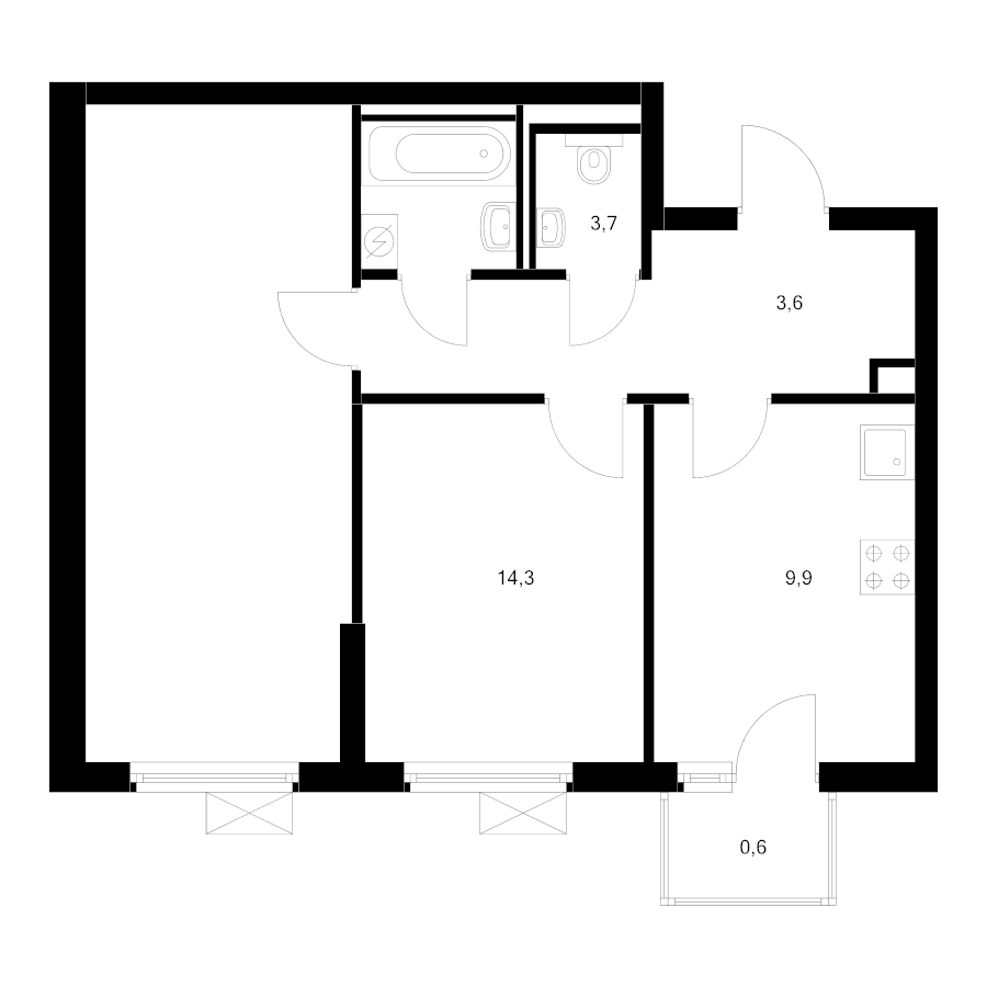 1 ккв 32,1 м²