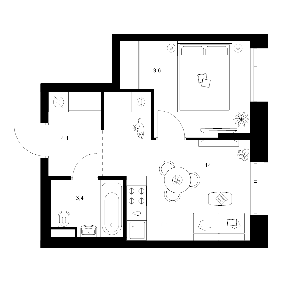 1 ккв 31,1 м²