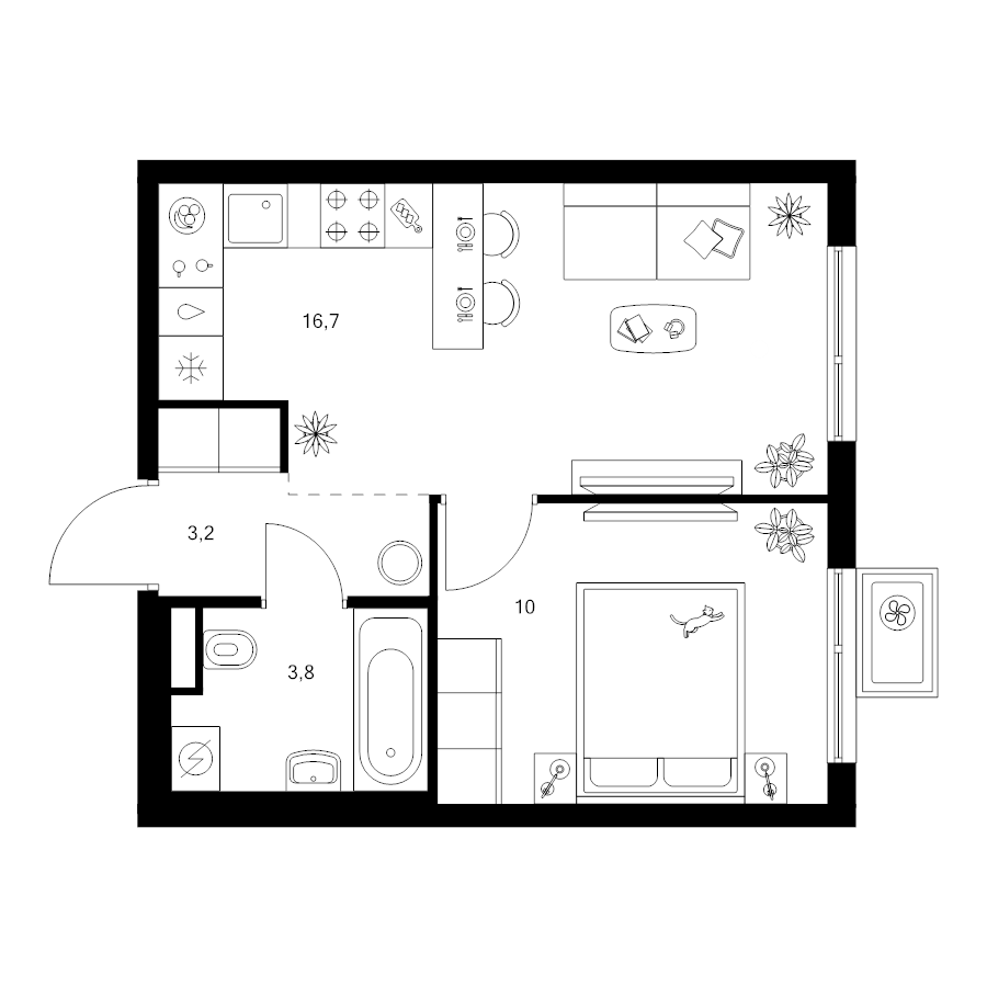 2 ккв (Евро) 33,7 м²