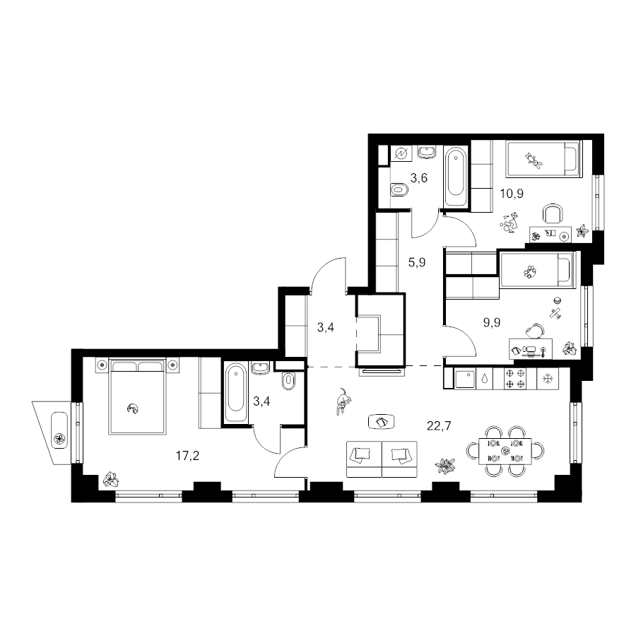 4 ккв (Евро) 79,3 м²