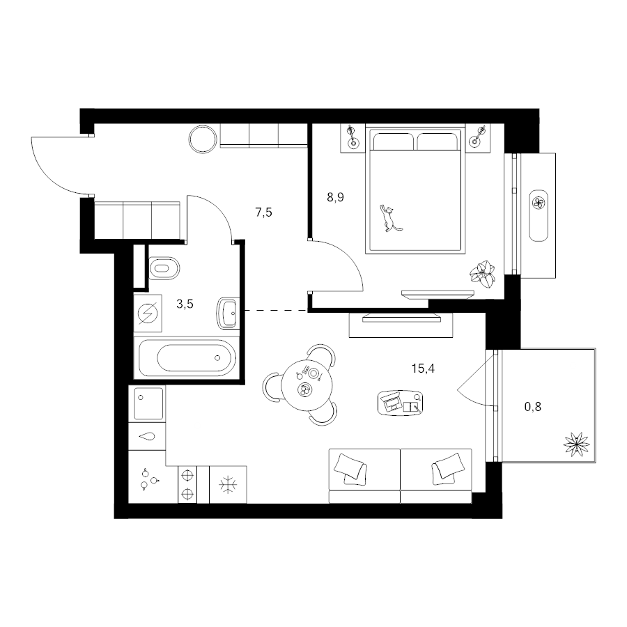 2 ккв (Евро) 36,1 м²