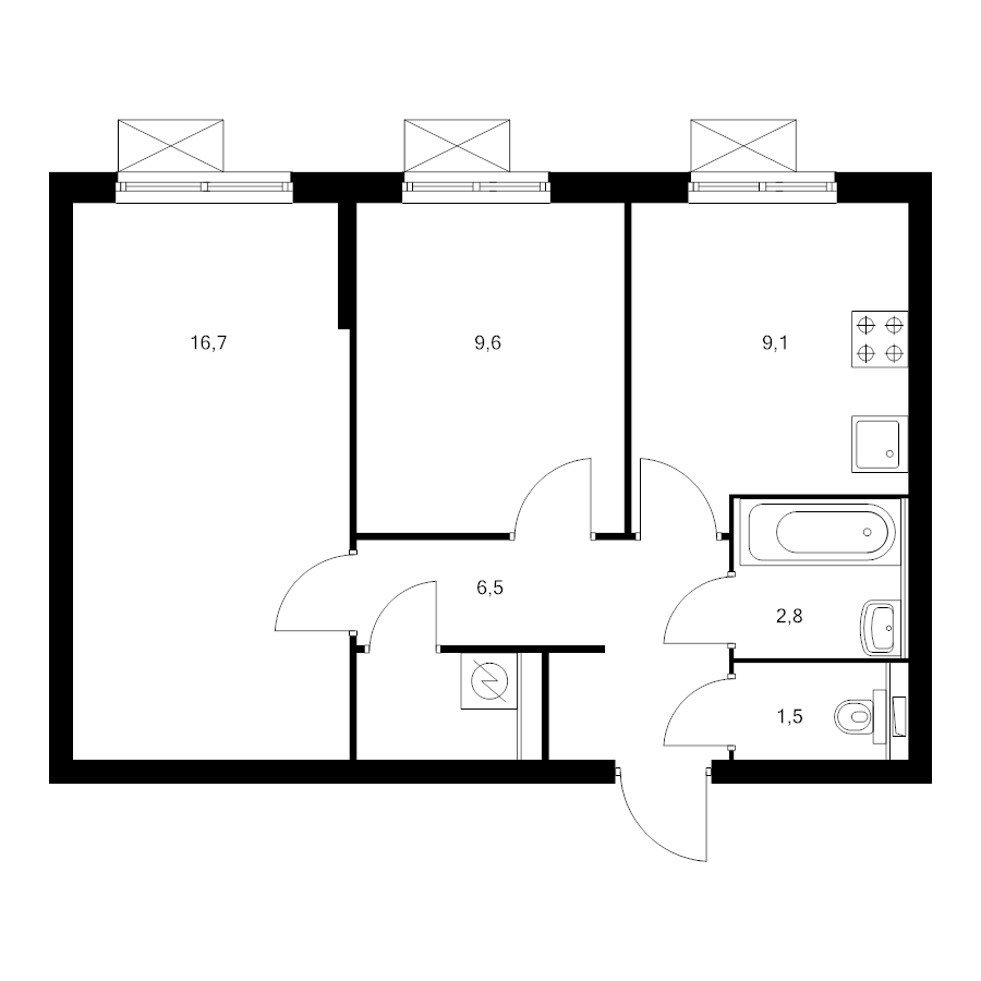 2 ккв 48,1 м²