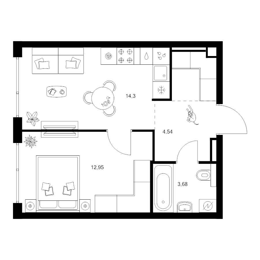 1 ккв 37,7 м²