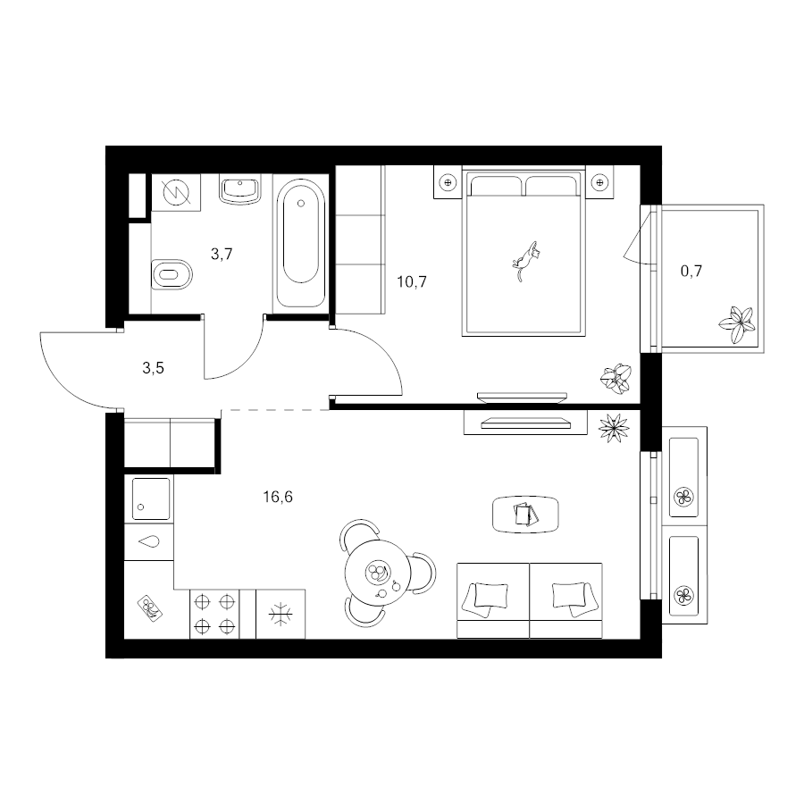 2 ккв (Евро) 35,2 м²