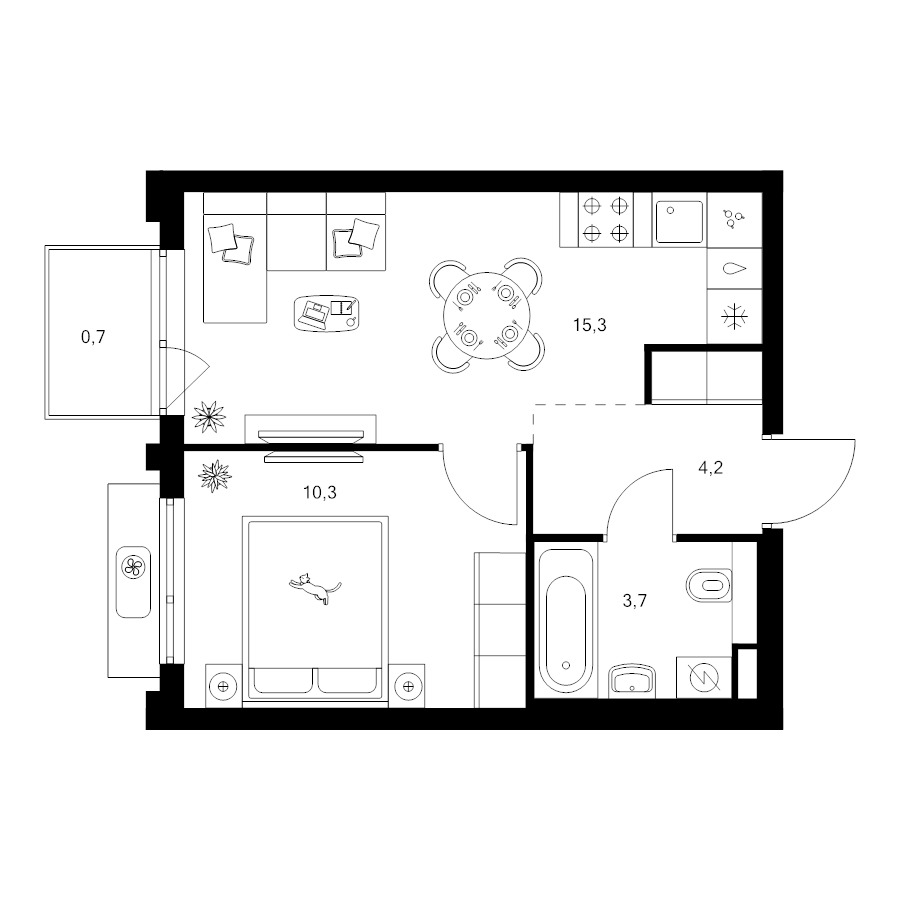 2 ккв (Евро) 34,2 м²