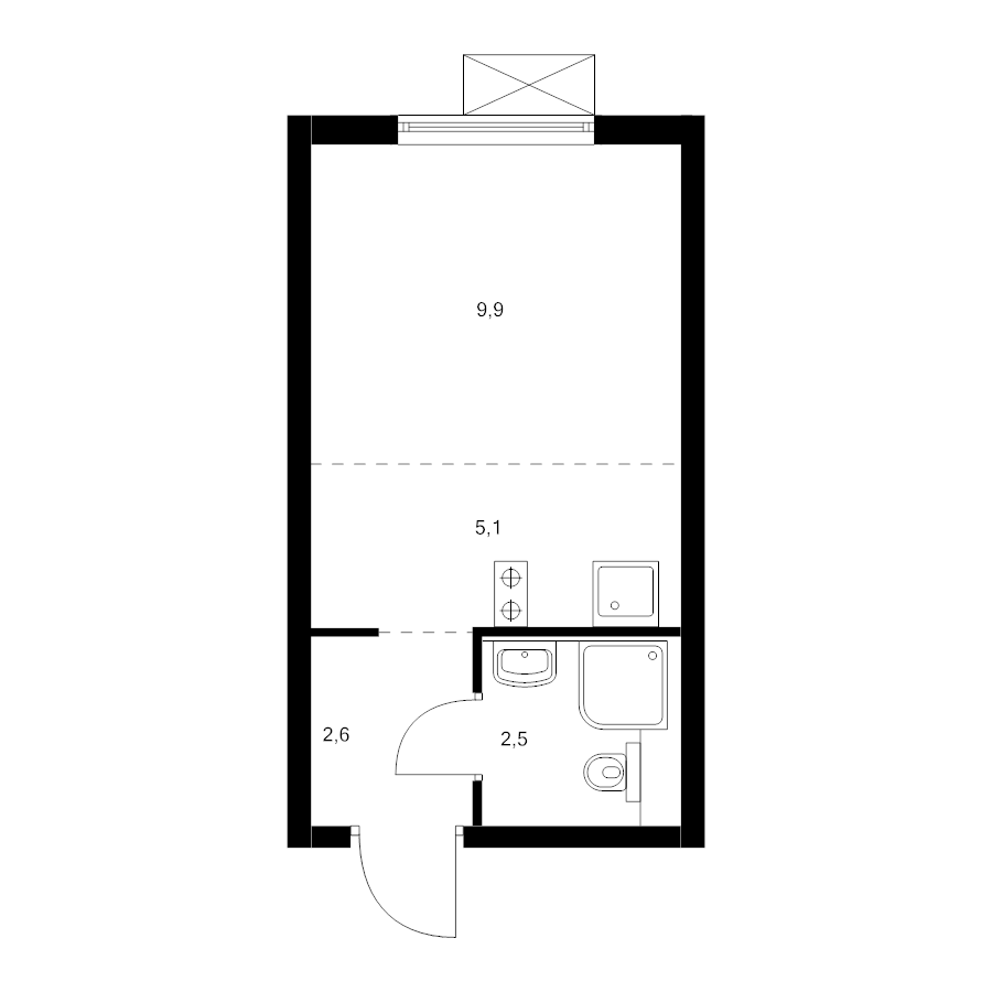 Студия 19,6 м²