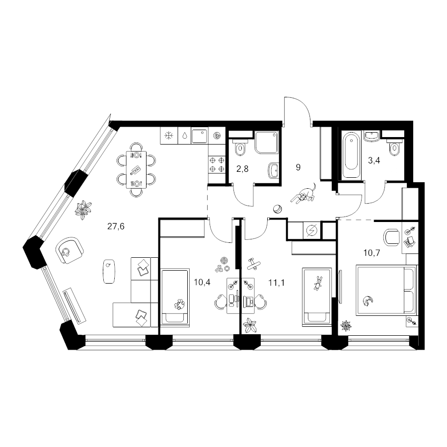 4 ккв (Евро) 78,4 м²