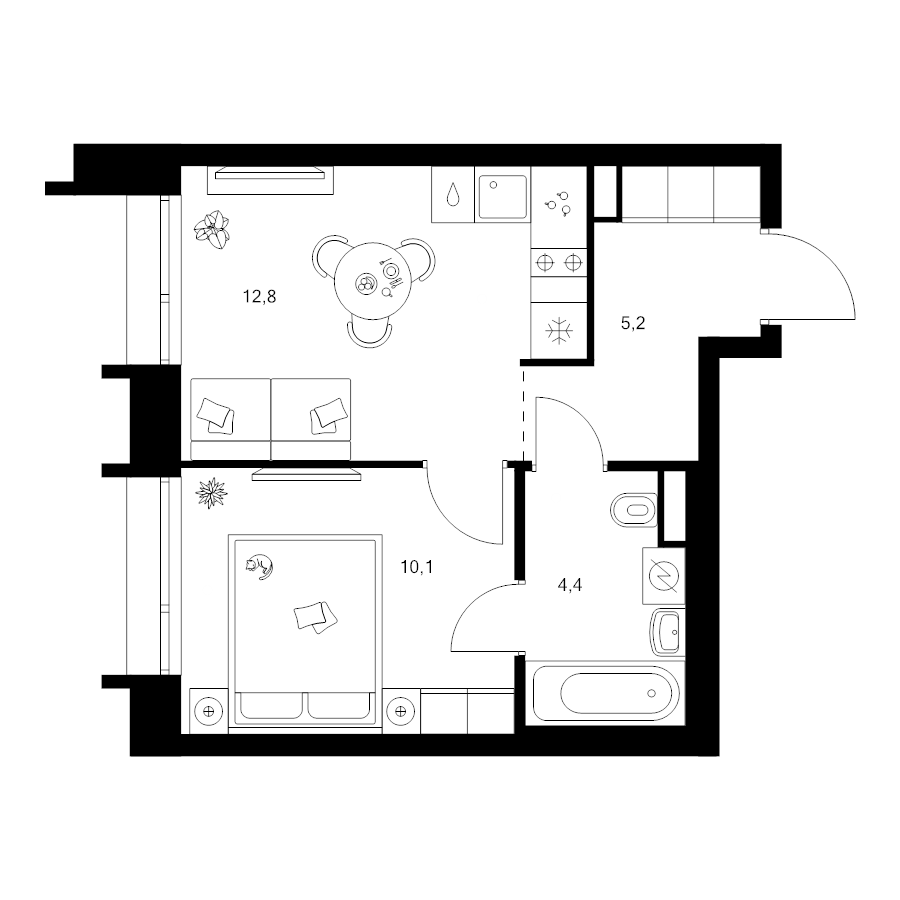 1 ккв 32,5 м²