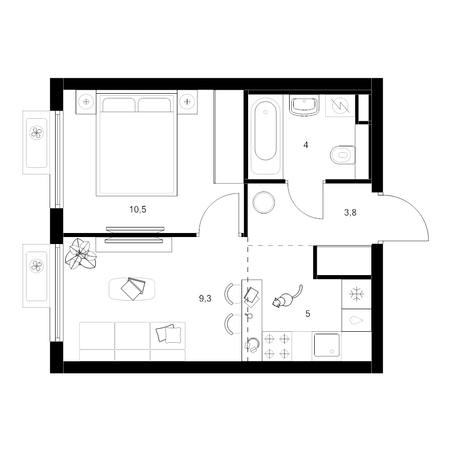 2 ккв (Евро) 32,6 м²