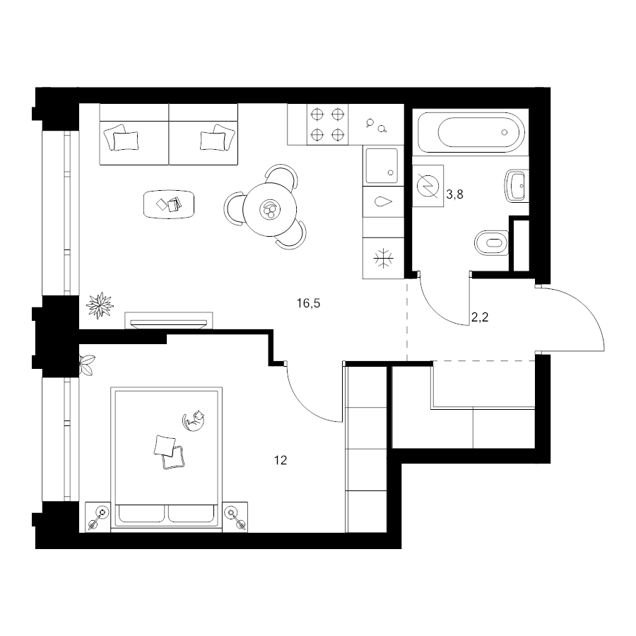 2 ккв (Евро) 37,1 м²