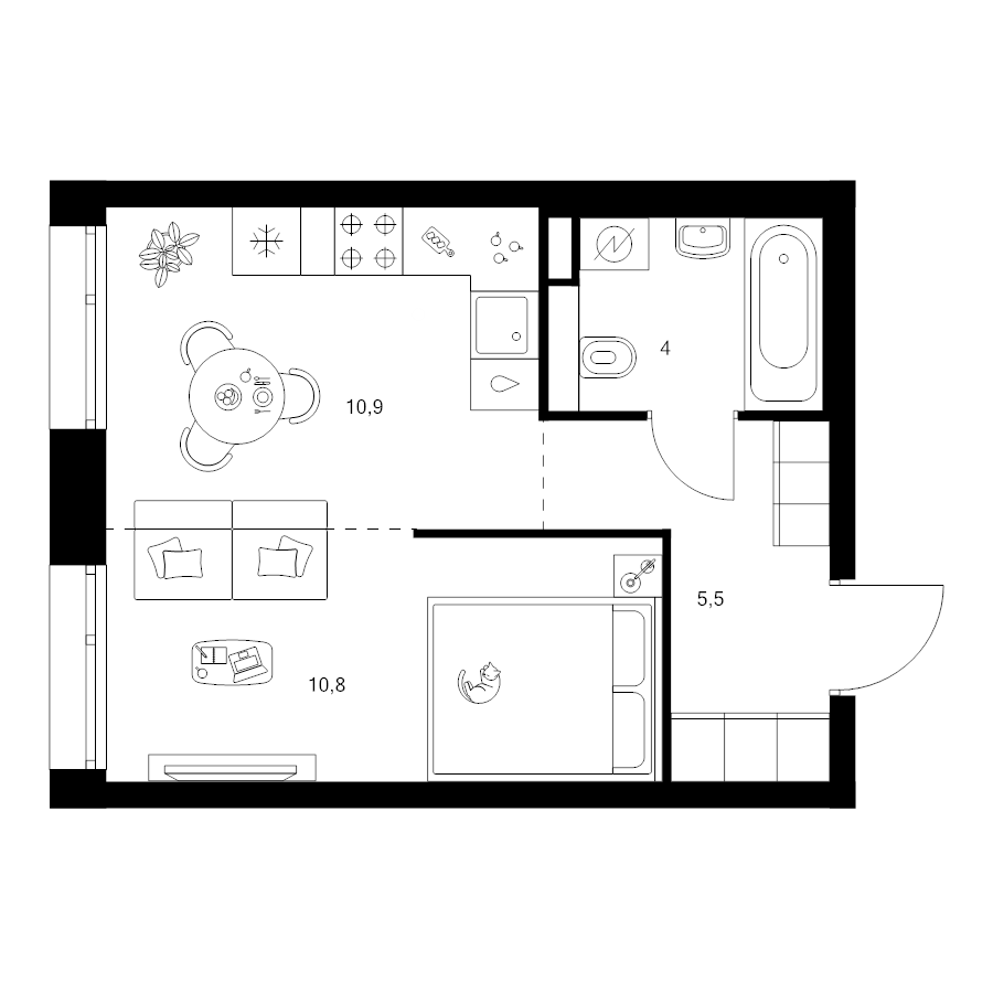 Студия 31,2 м²