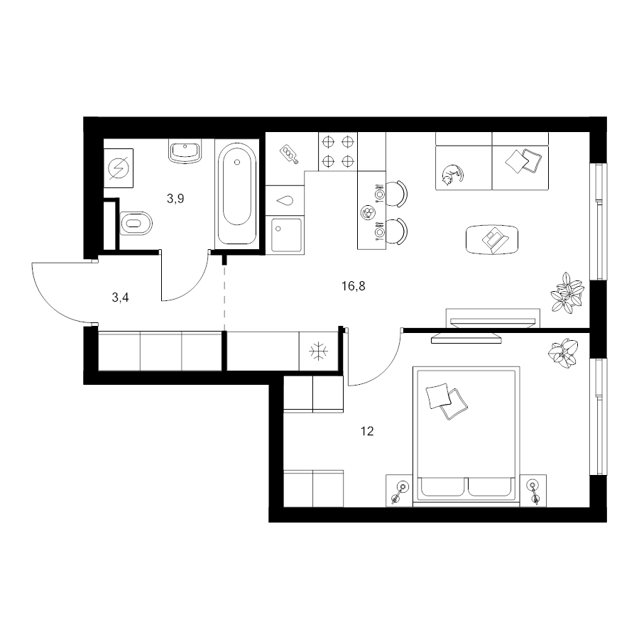 2 ккв (Евро) 36,1 м²