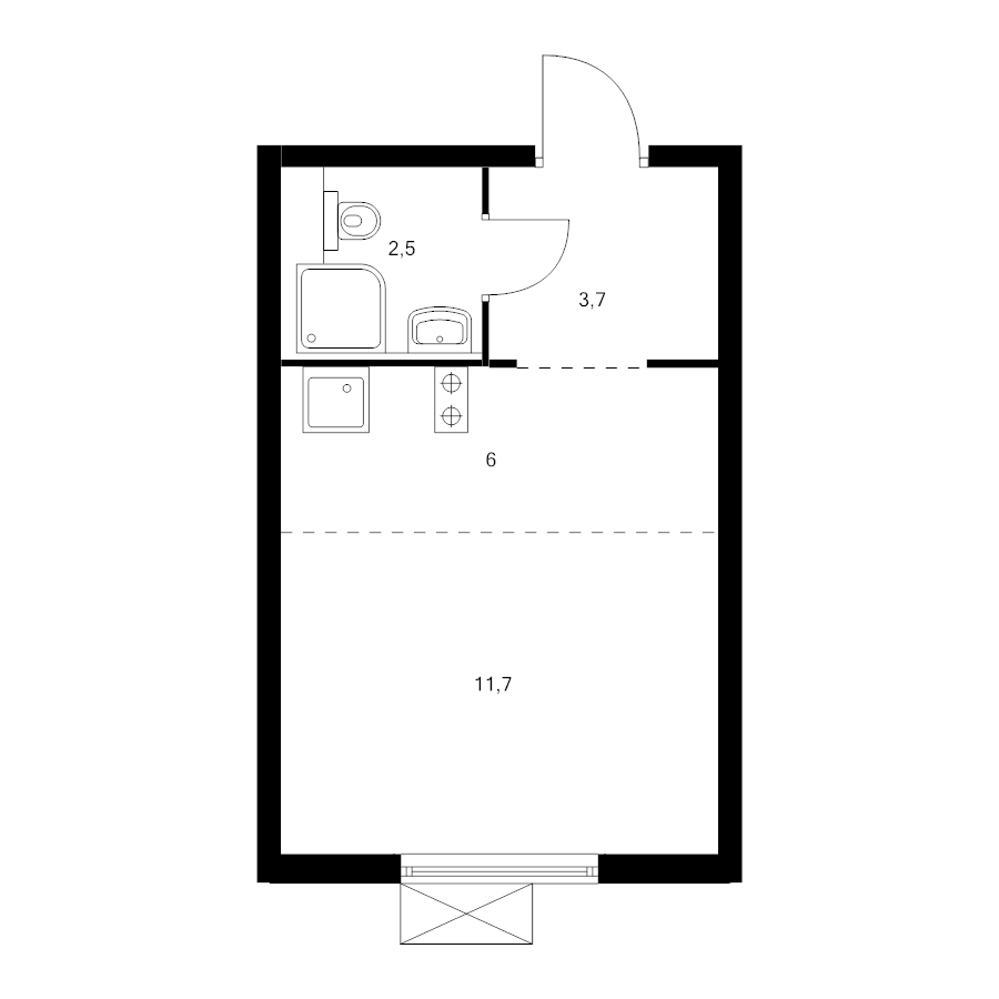Студия 23,2 м²