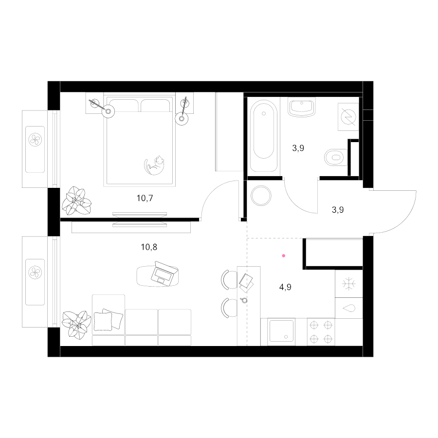 2 ккв (Евро) 34,2 м²