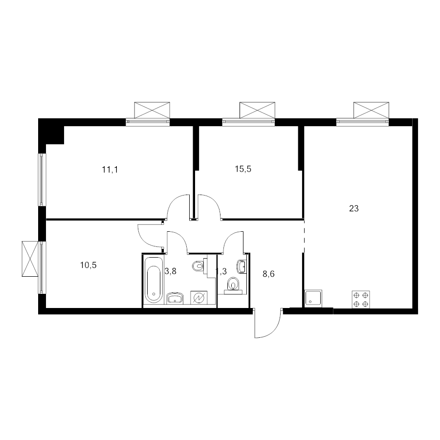 4 ккв (Евро) 71,7 м²