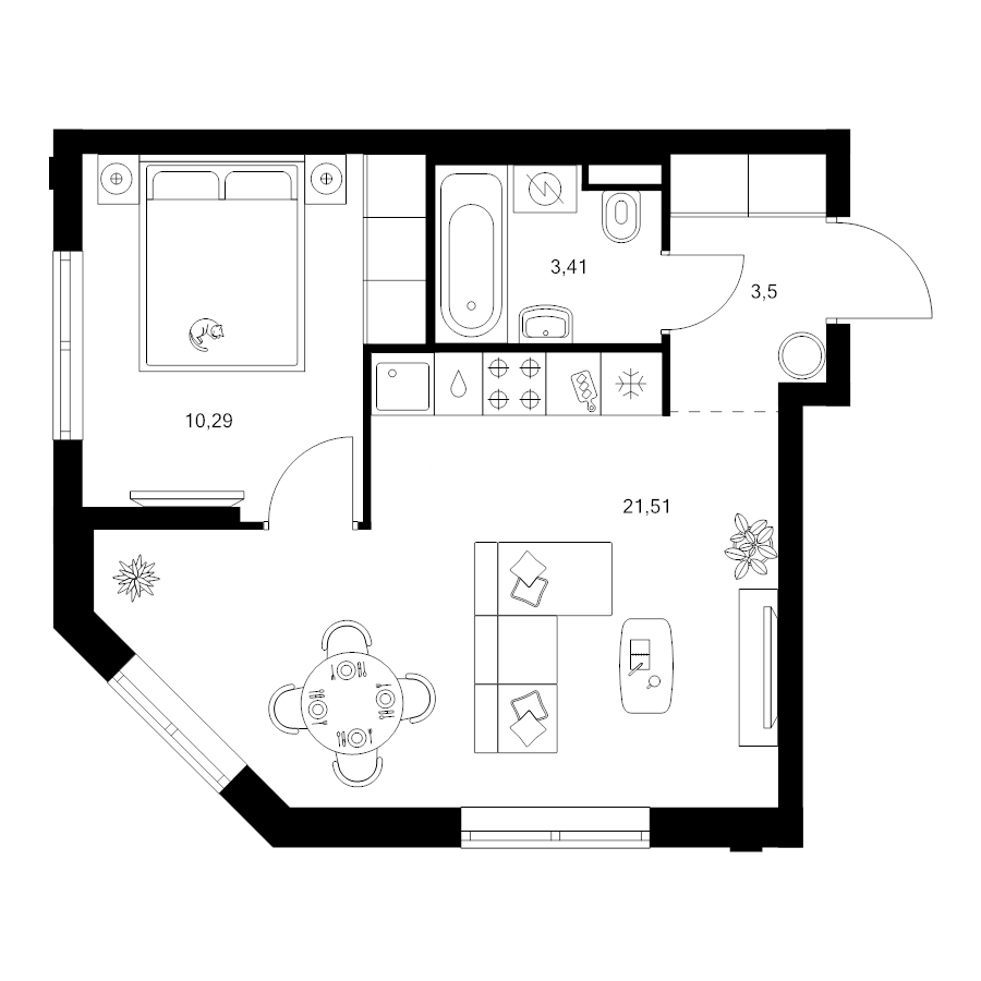 2 ккв (Евро) 38,7 м²