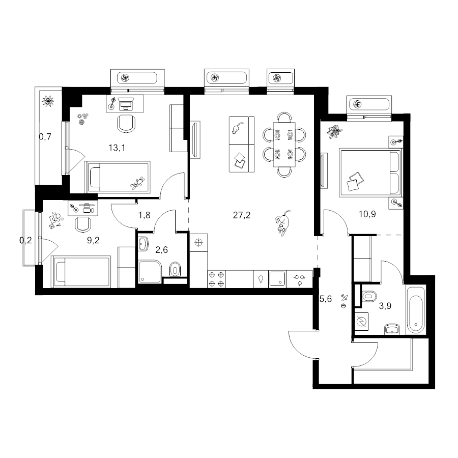 4 ккв (Евро) 81,8 м²