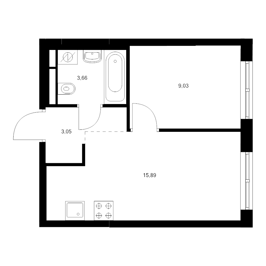 2 ккв (Евро) 31,6 м²