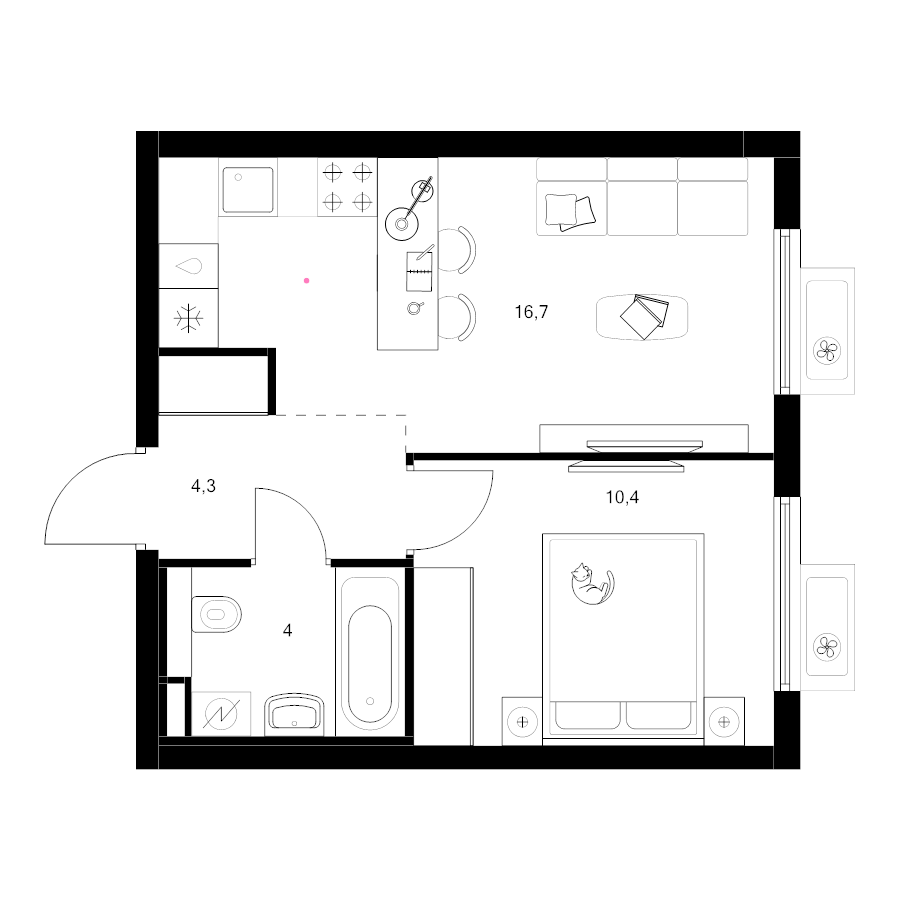 2 ккв (Евро) 35,4 м²
