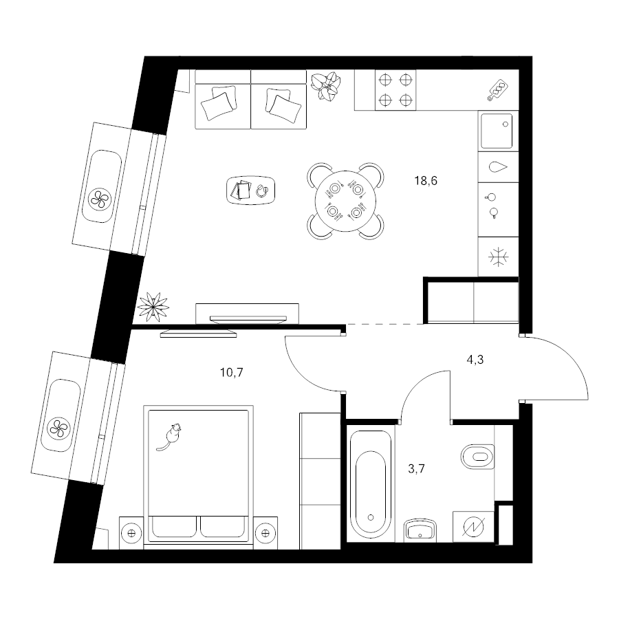 2 ккв (Евро) 37,3 м²