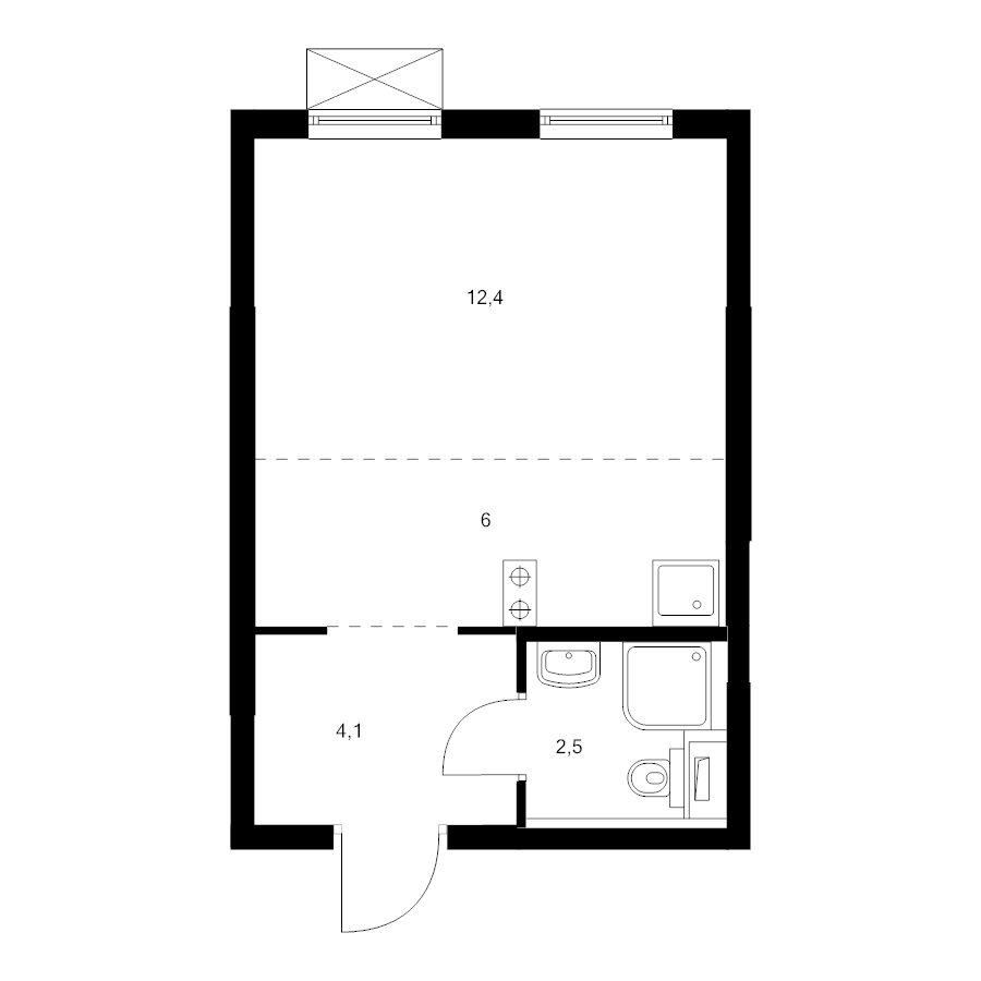 Студия 25,2 м²