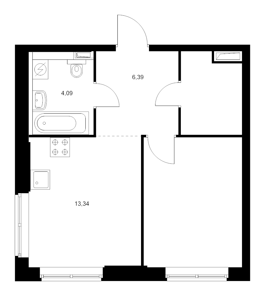 1 ккв 39,2 м²