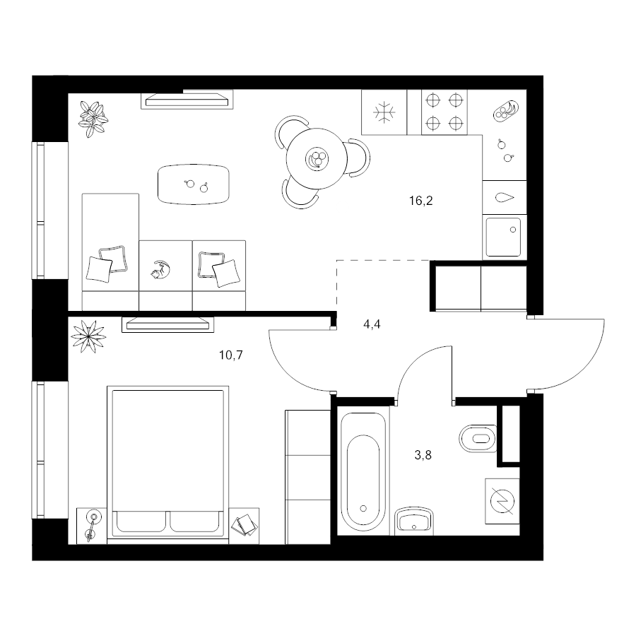 2 ккв (Евро) 35,1 м²