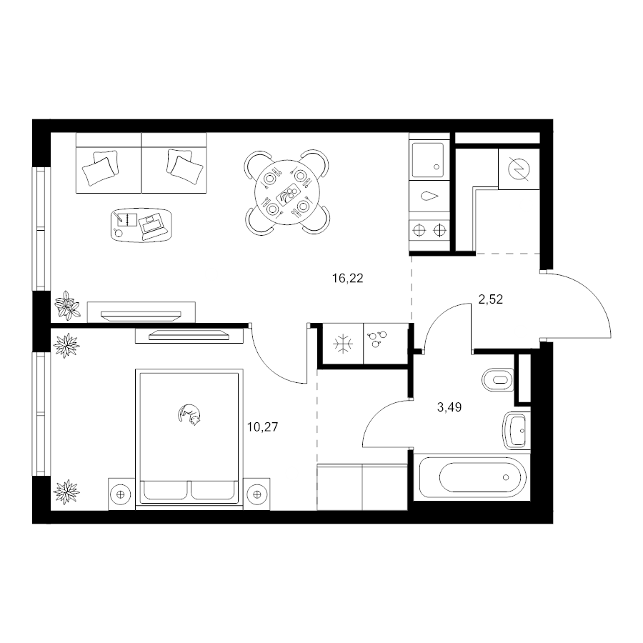 2 ккв (Евро) 37,1 м²