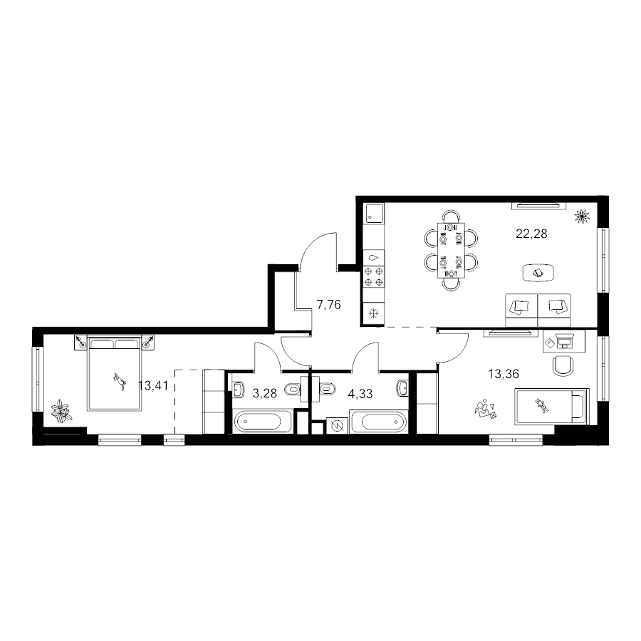 3 ккв (Евро) 67,1 м²