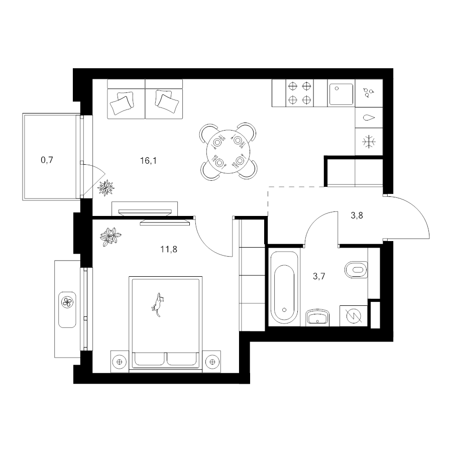 2 ккв (Евро) 36,1 м²