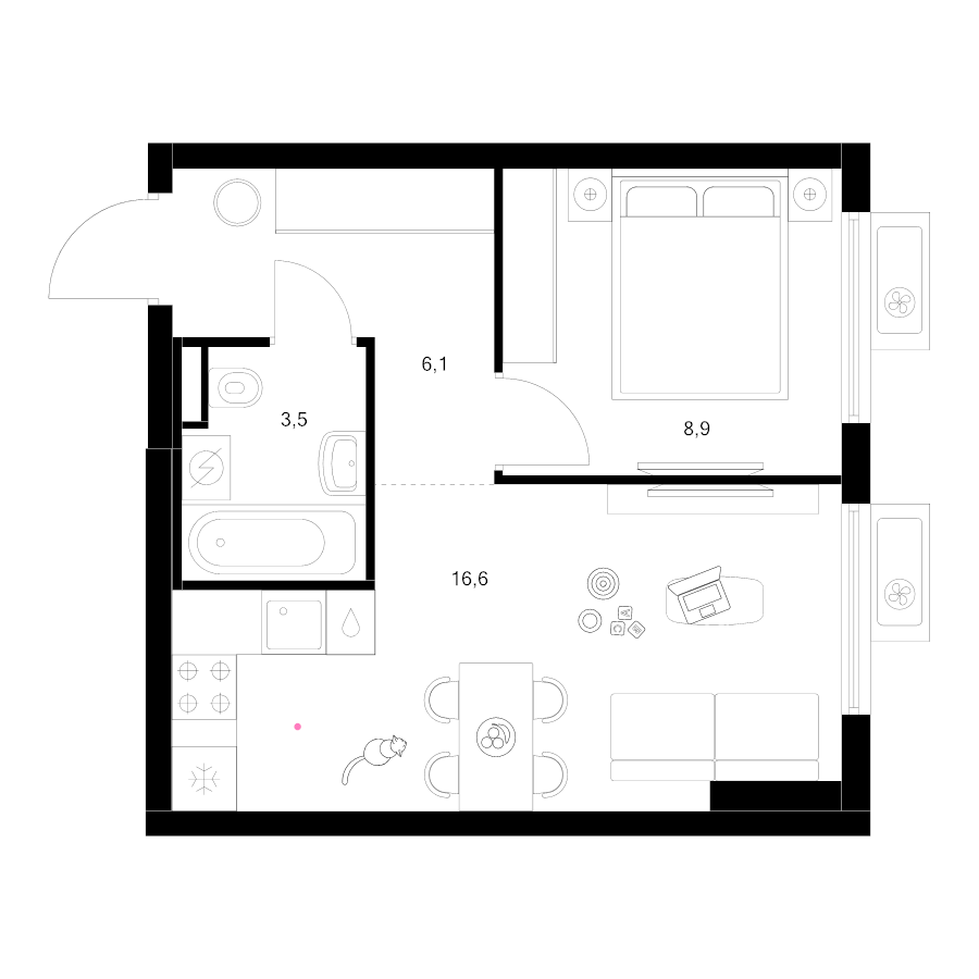 2 ккв (Евро) 35,1 м²