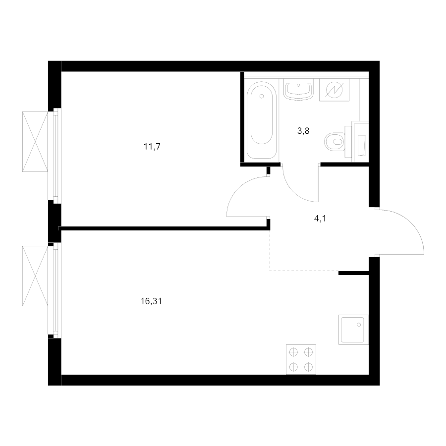 2 ккв (Евро) 35,1 м²