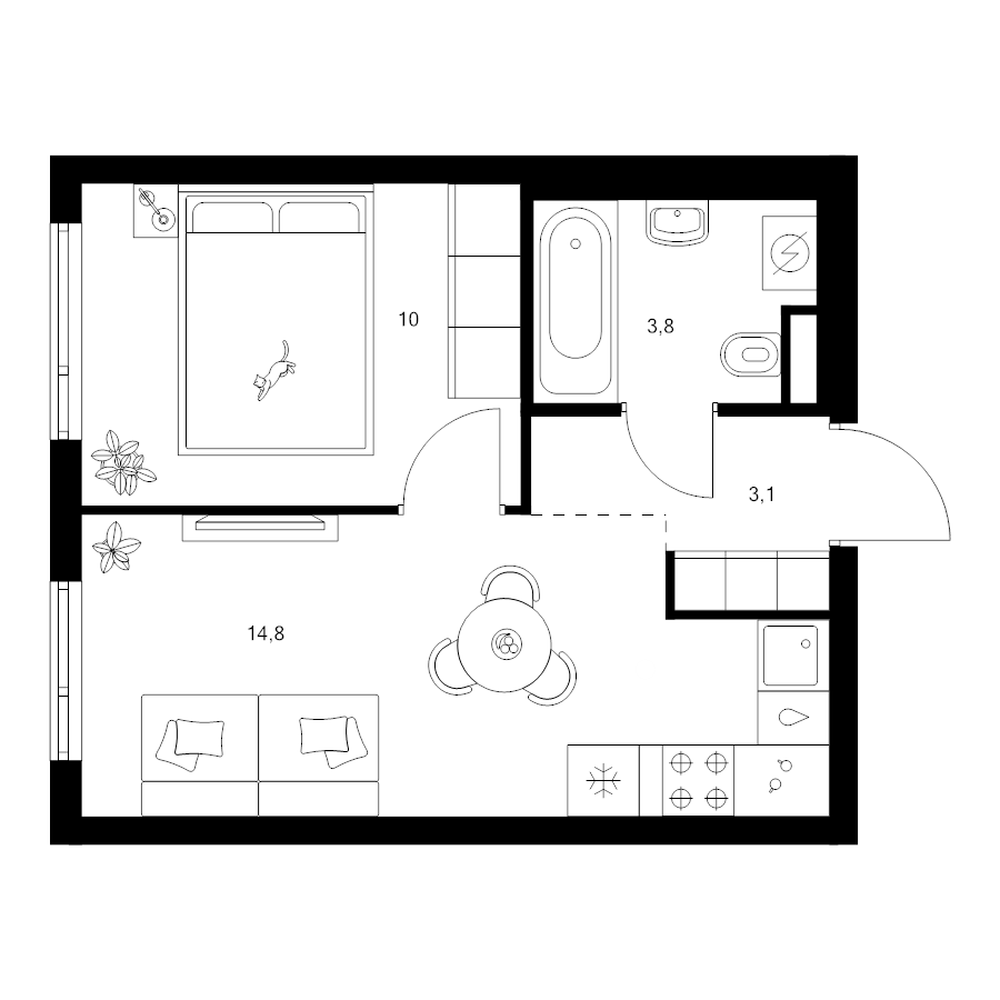 1 ккв 31,7 м²