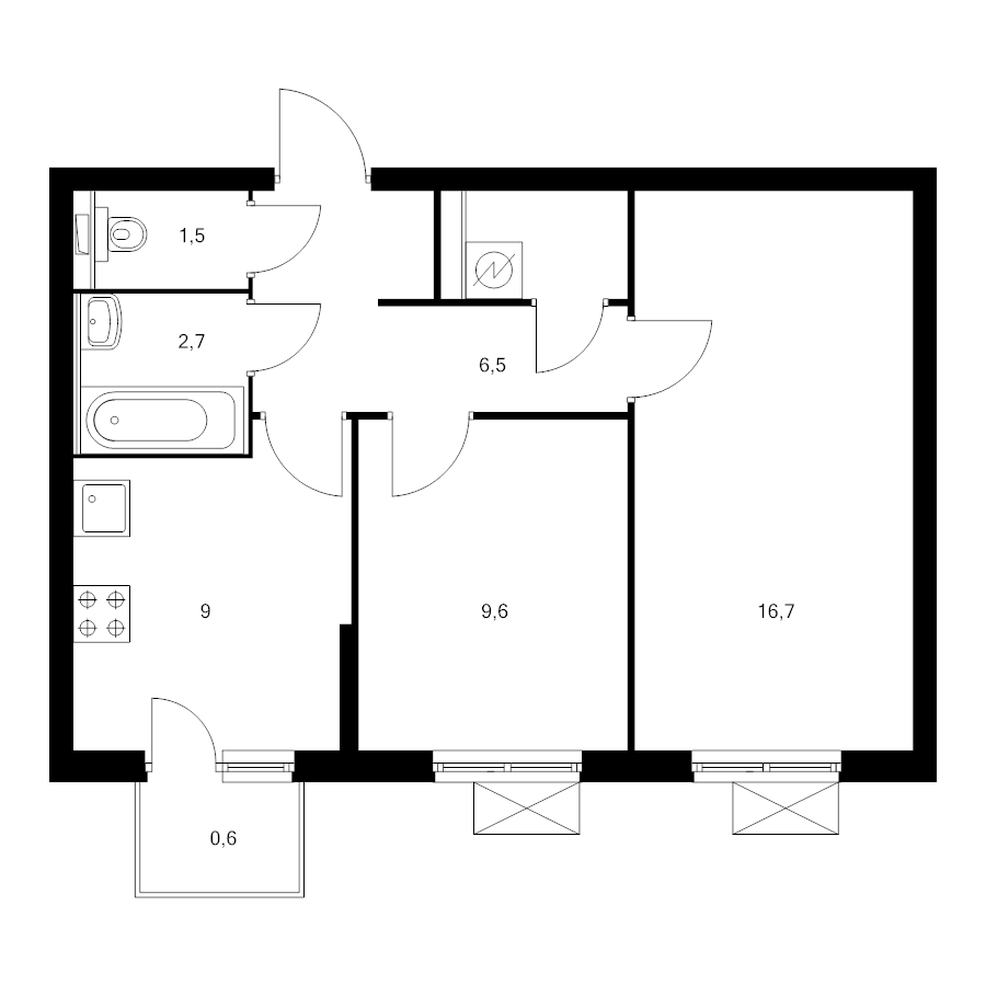 2 ккв 48,4 м²