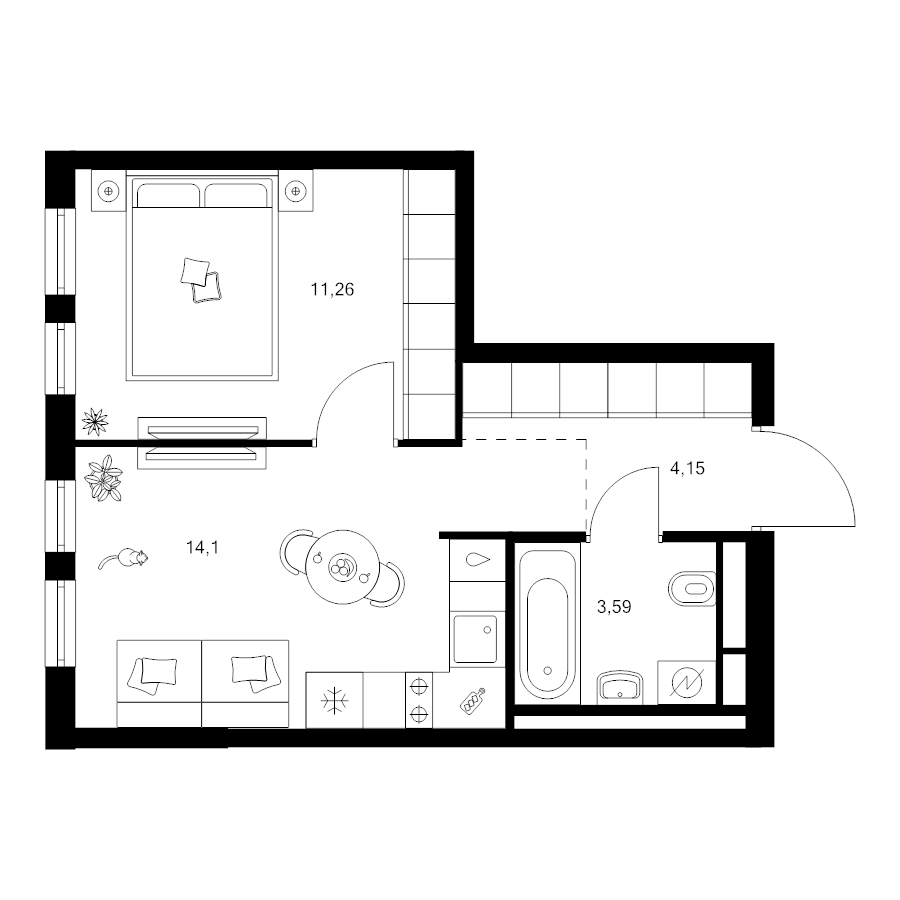 1 ккв 32,4 м²