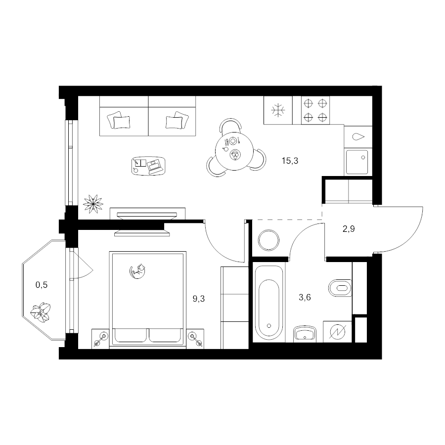 2 ккв (Евро) 31,6 м²