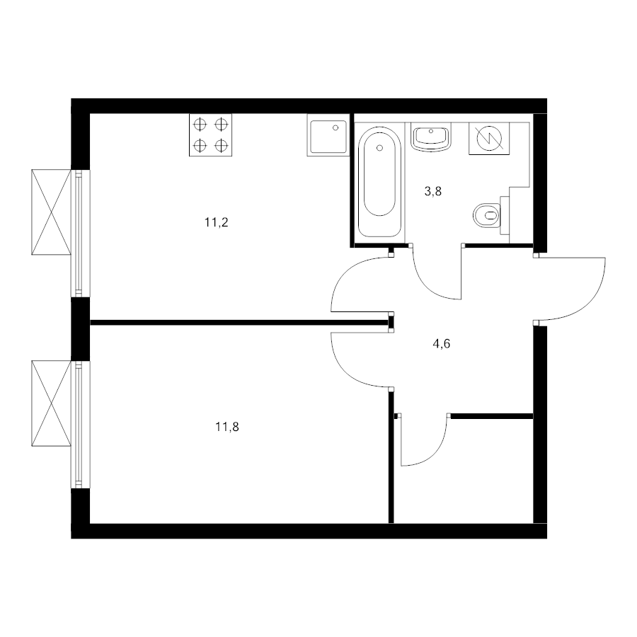 1 ккв 33,3 м²