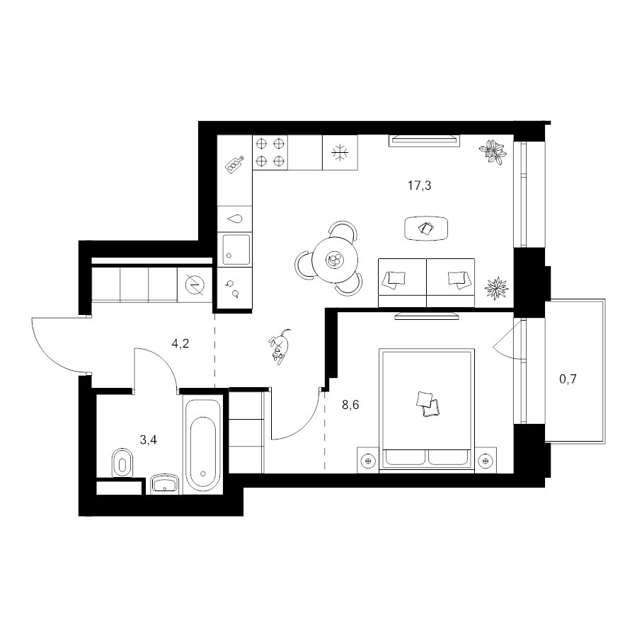 2 ккв (Евро) 37,1 м²