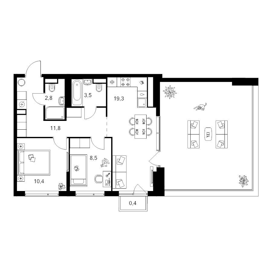 3 ккв (Евро) 68,7 м²
