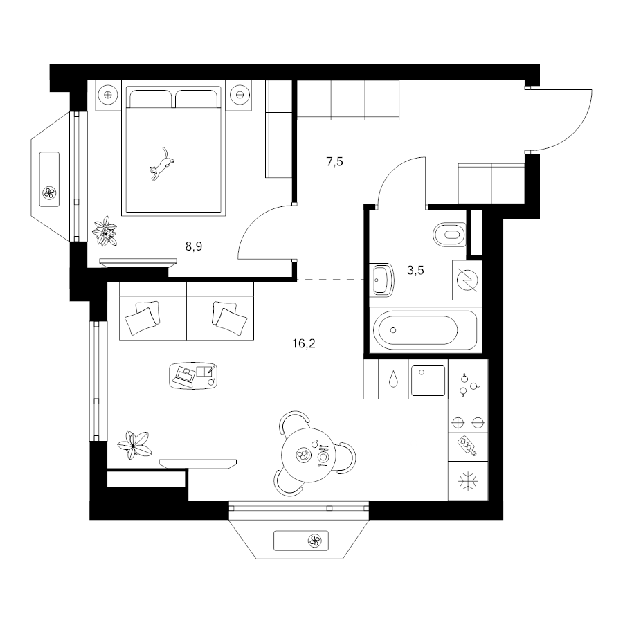 2 ккв (Евро) 36,1 м²