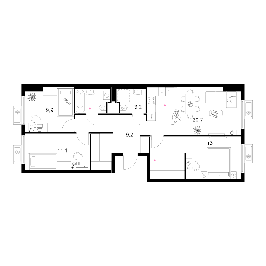 4 ккв (Евро) 79,3 м²